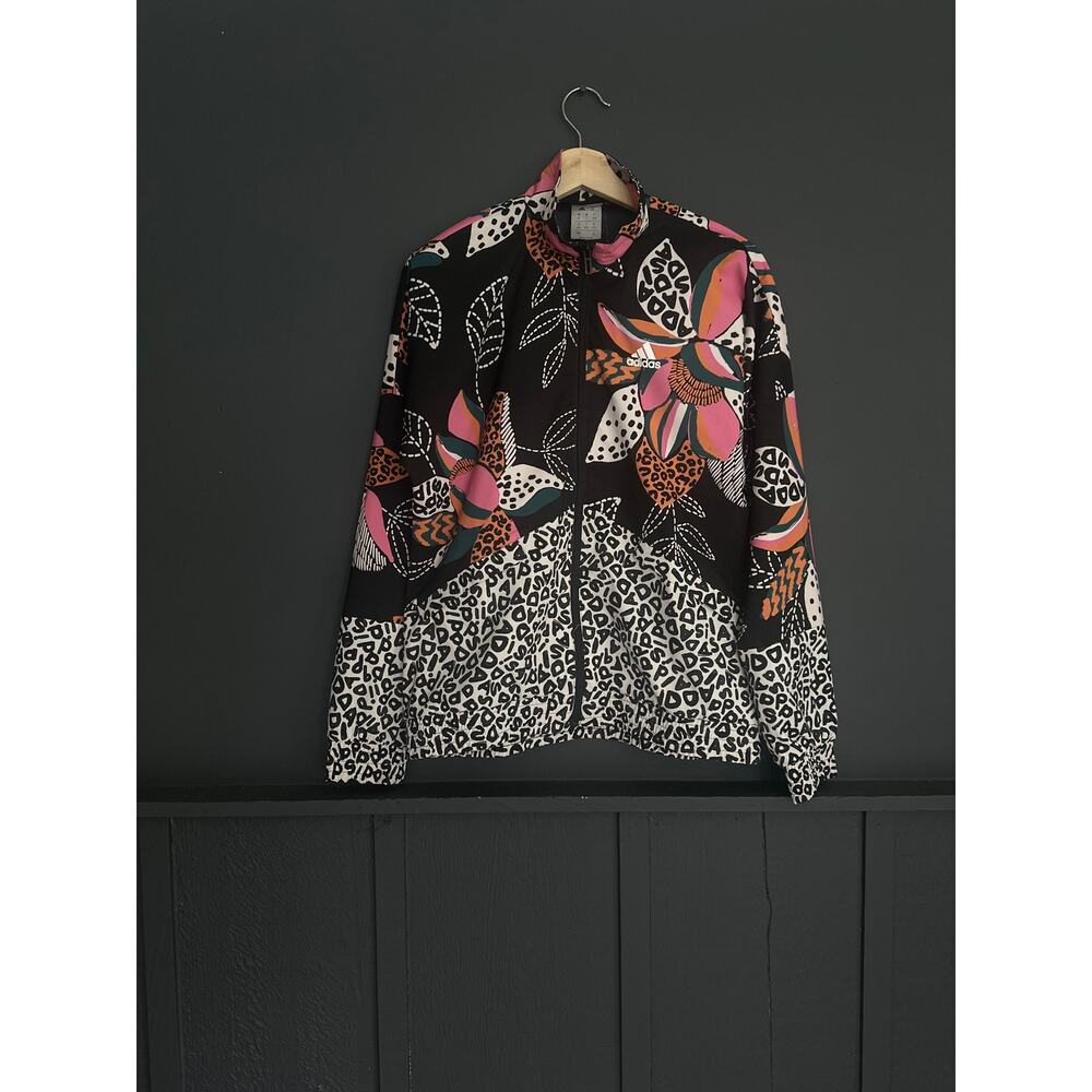 Farm Rio X Adidas Farm Rio Print Relaxed Lightweight Windbreaker Size Small - Picture 3 of 14